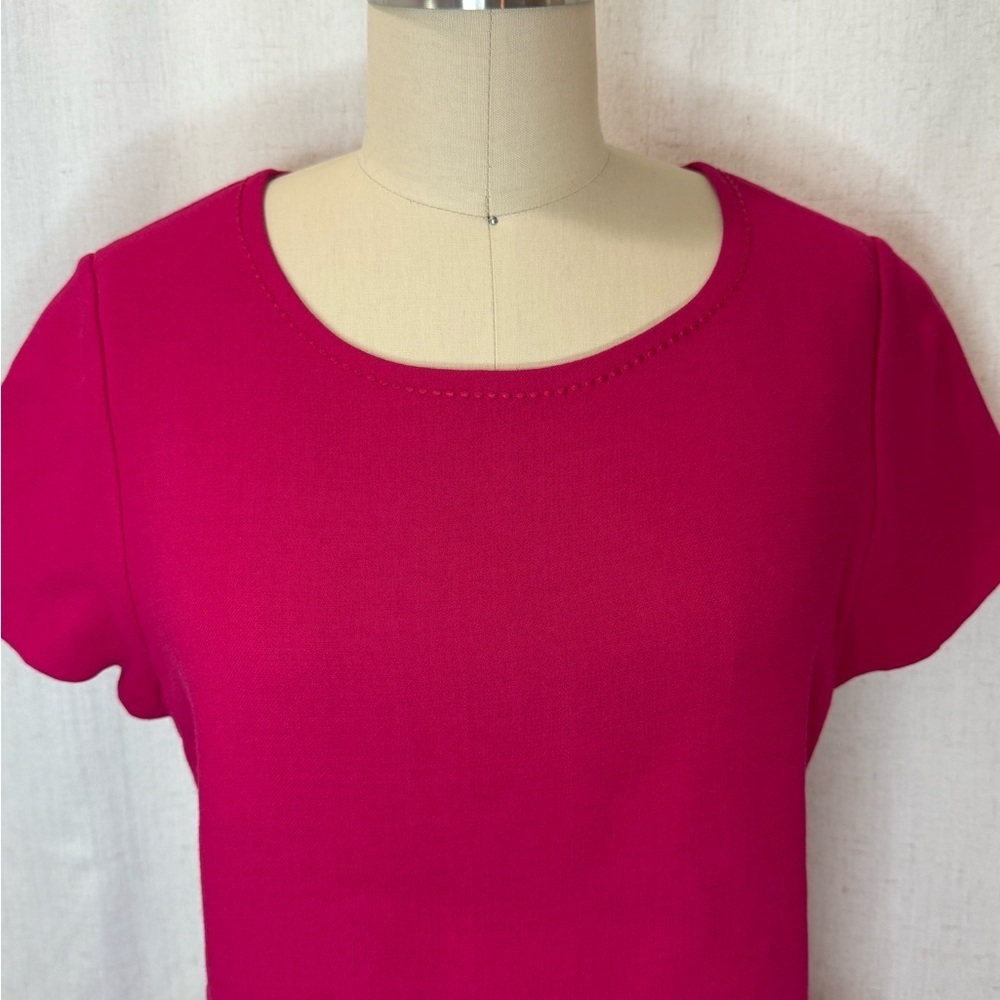 Kate Spade Hot Pink Shift Dress Size M Short Sleeve Pocket Detail Classic - Picture 4 of 9